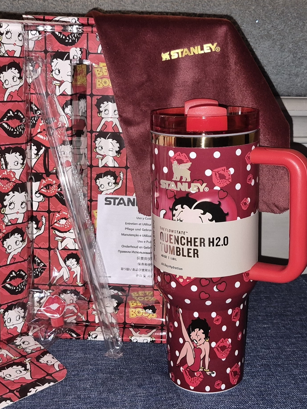 Limited Stanley Red Betty Boop Patterned Quencher Tumbler
